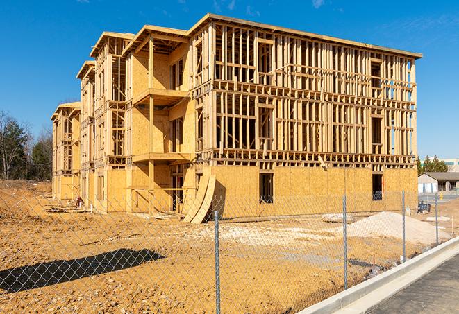 a snapshot of temporary chain link fences protecting a large construction project from unauthorized access in Hollister FL